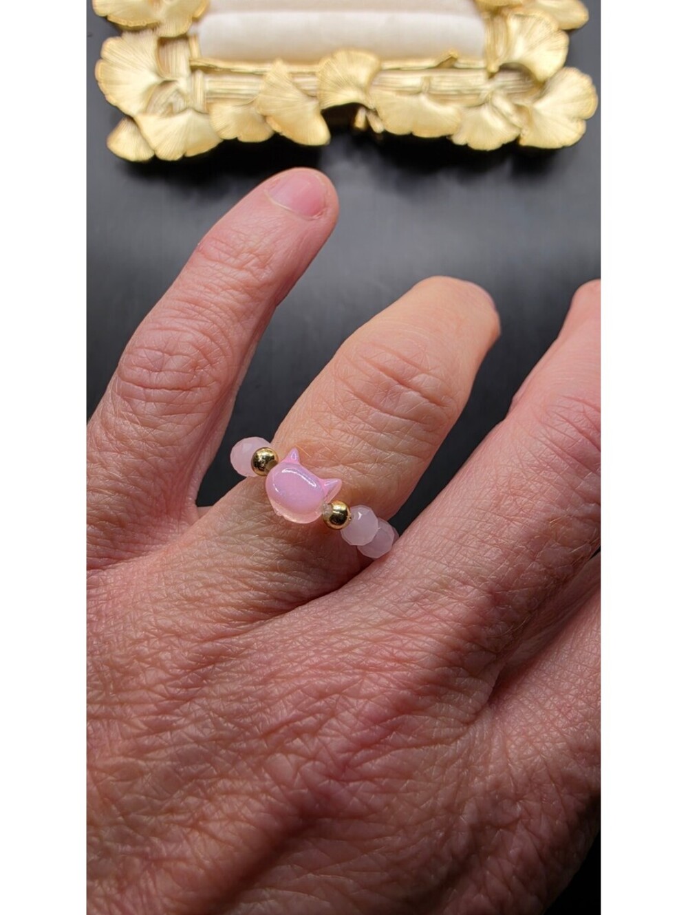 Cute Pink Cat Hello Kitty Rings Stretch